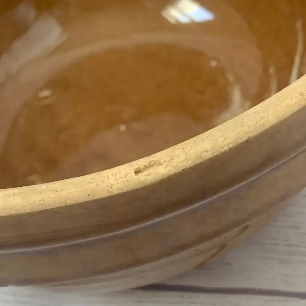 Vintage Brown Stoneware Beehive Mixing Bowl USA 8